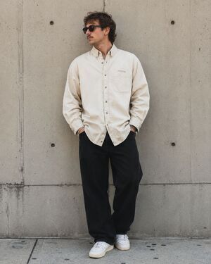 Vintage 90s Swingster Pontiac Mens XL Ivory Button Down Shirt Embroidered Auto